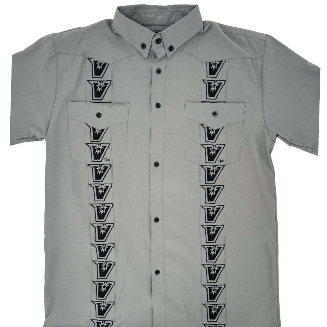 &quot;V&quot; Guayabetta Shirts- Charcoal/Black