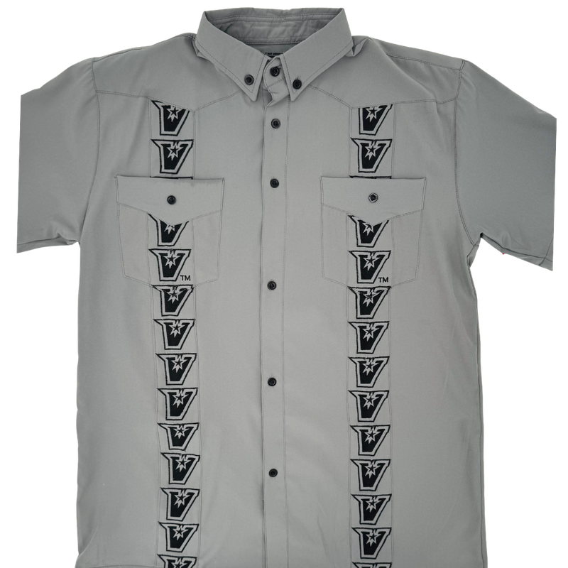 &quot;V&quot; Guayabetta Shirts- Charcoal/Black