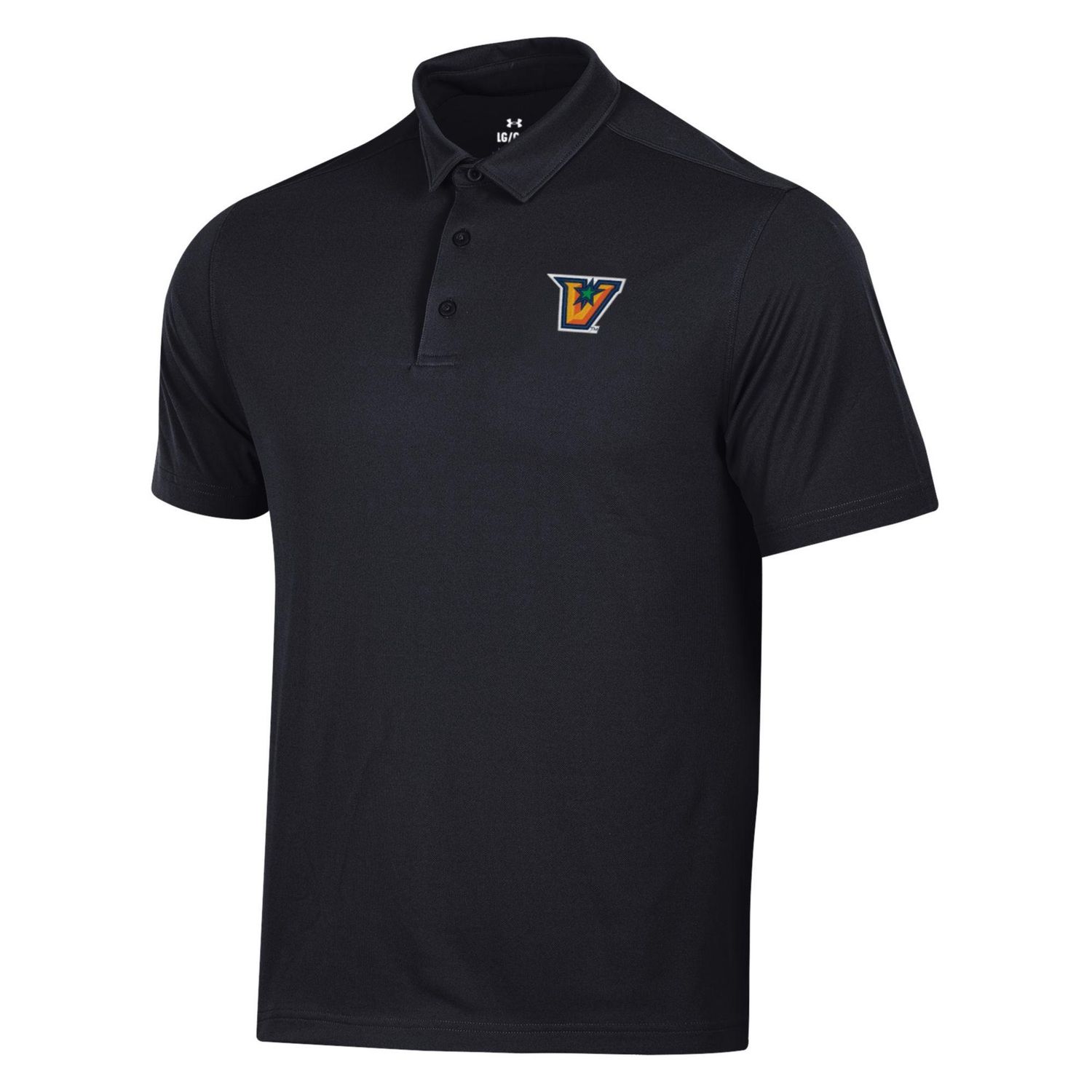 &quot;V&quot; Pique Polo - Black