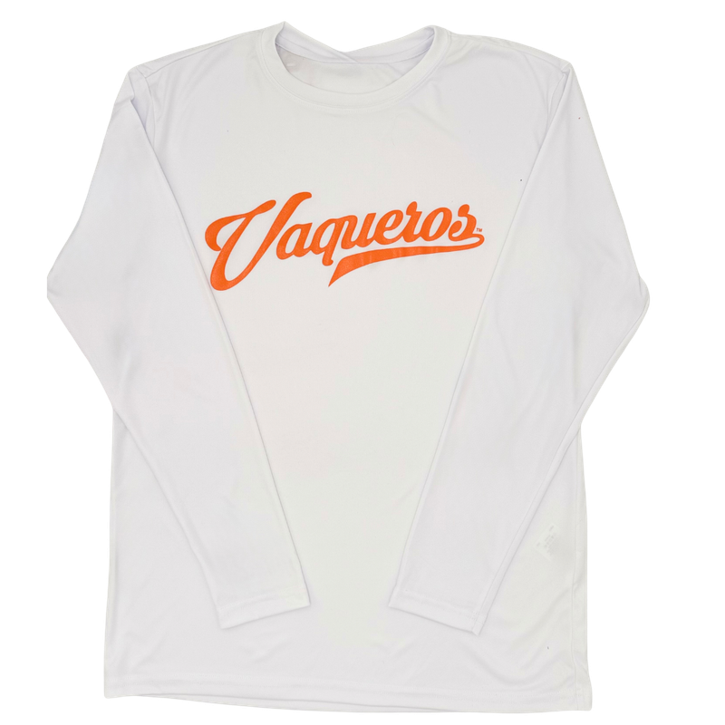 Vaqueros Script Dri Fit  Long Sleeve - White