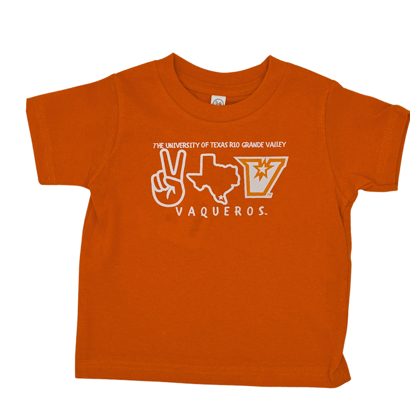 Toddler V&#39;S Up, TX, Vaqueros Tee-Orange