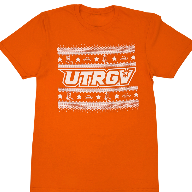 UTRGV Christmas Sweater T-Shirt - Orange
