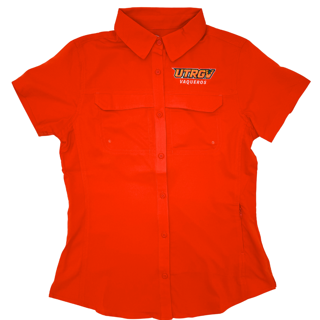 LADIES UTRGV Vaqueros Fishing Shirt - Orange
