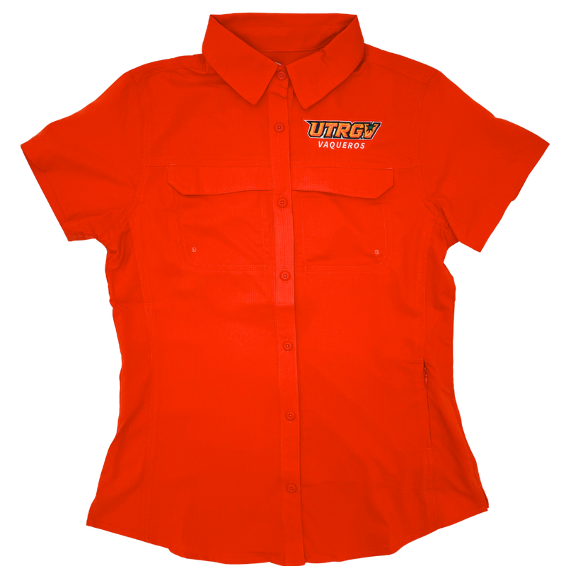 LADIES UTRGV Vaqueros Fishing Shirt - Orange
