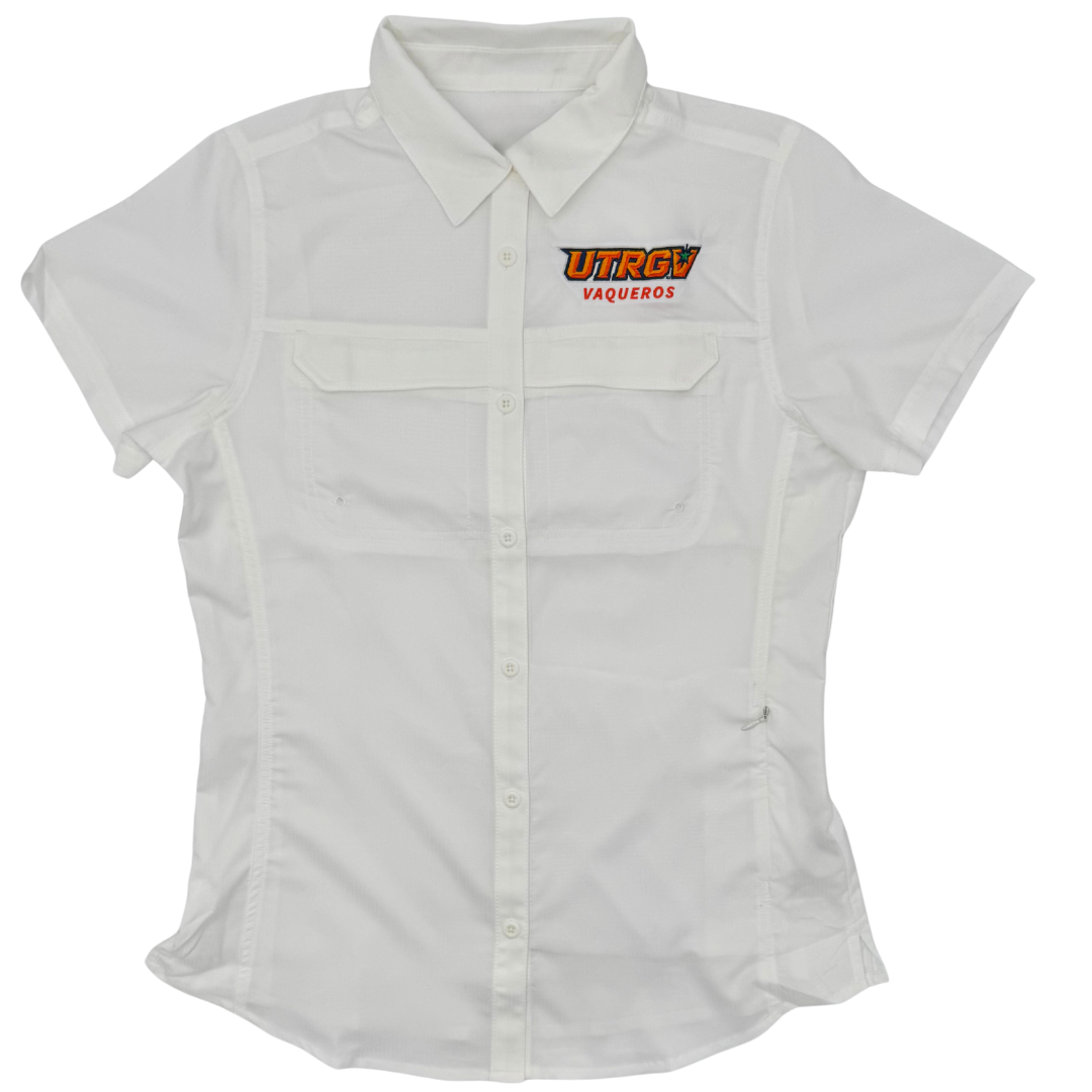 LADIES UTRGV Vaqueros Fishing Shirt - White