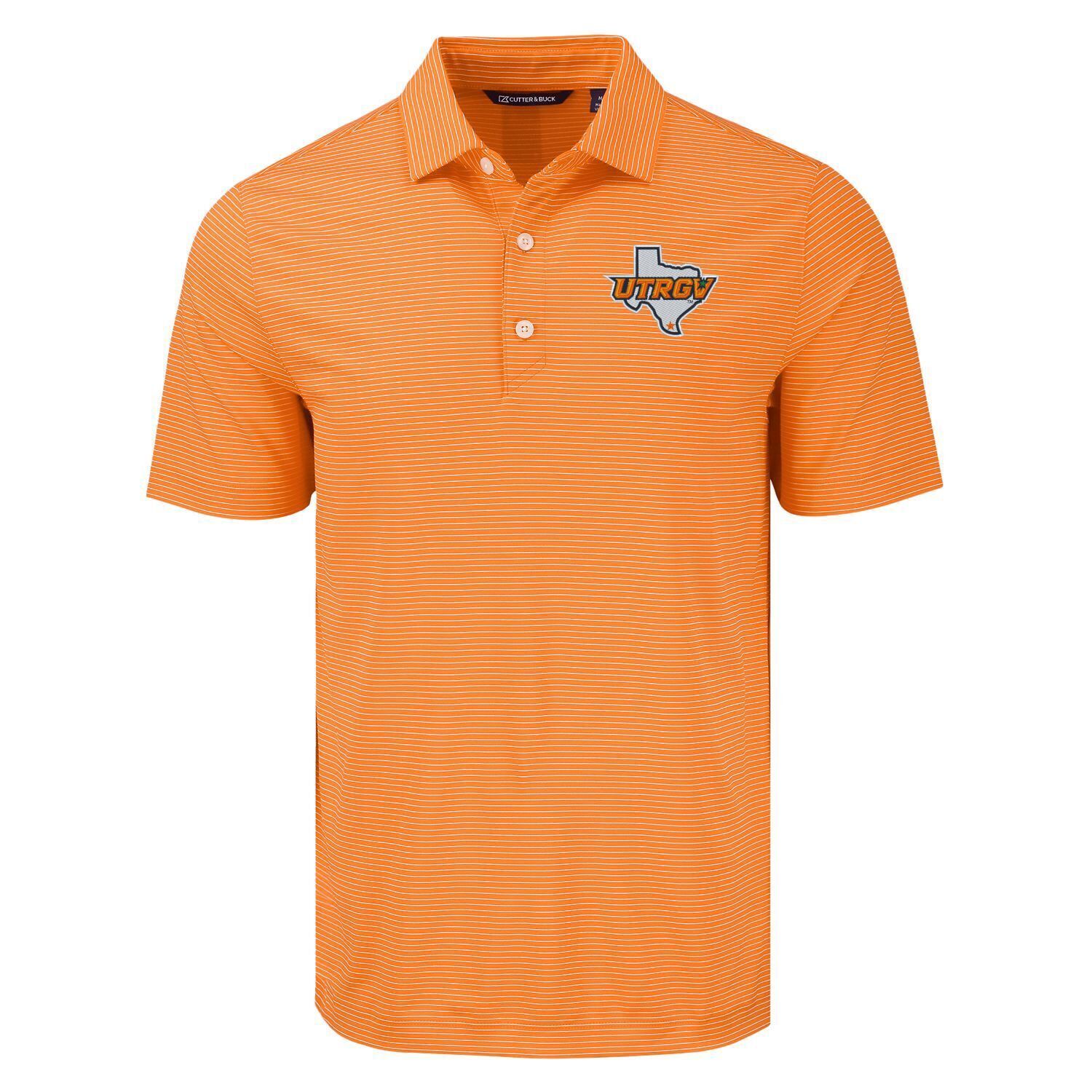 UTRGV/TX Heather Fine Line Striped Polo