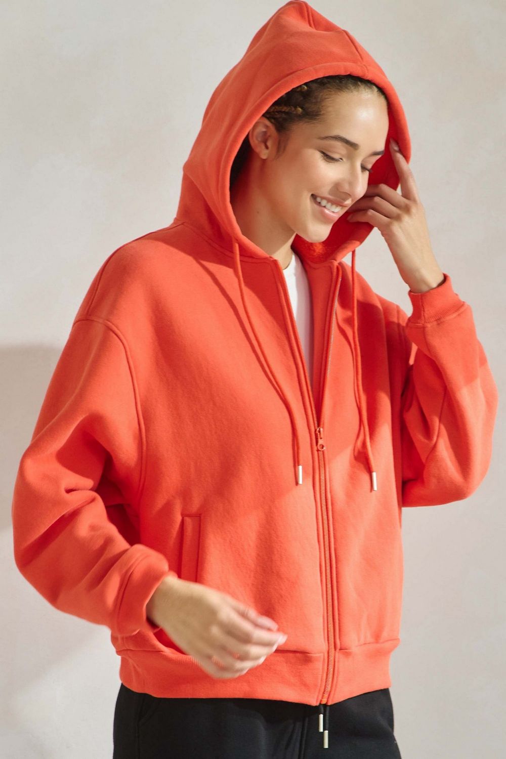 Cozy Fleece Front Zip Hoodie