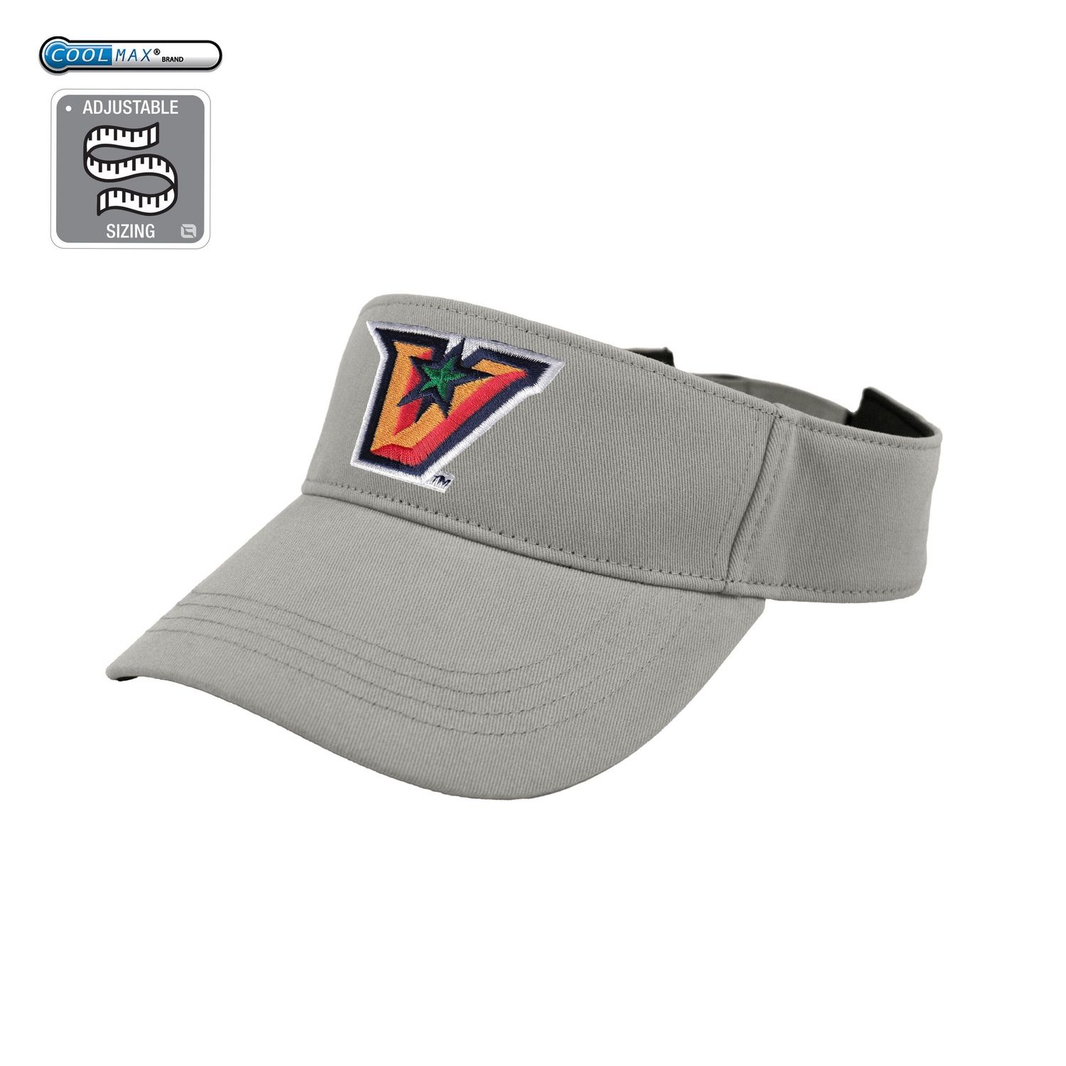 &quot;V&quot; Washed Cotton Visor - GREY
