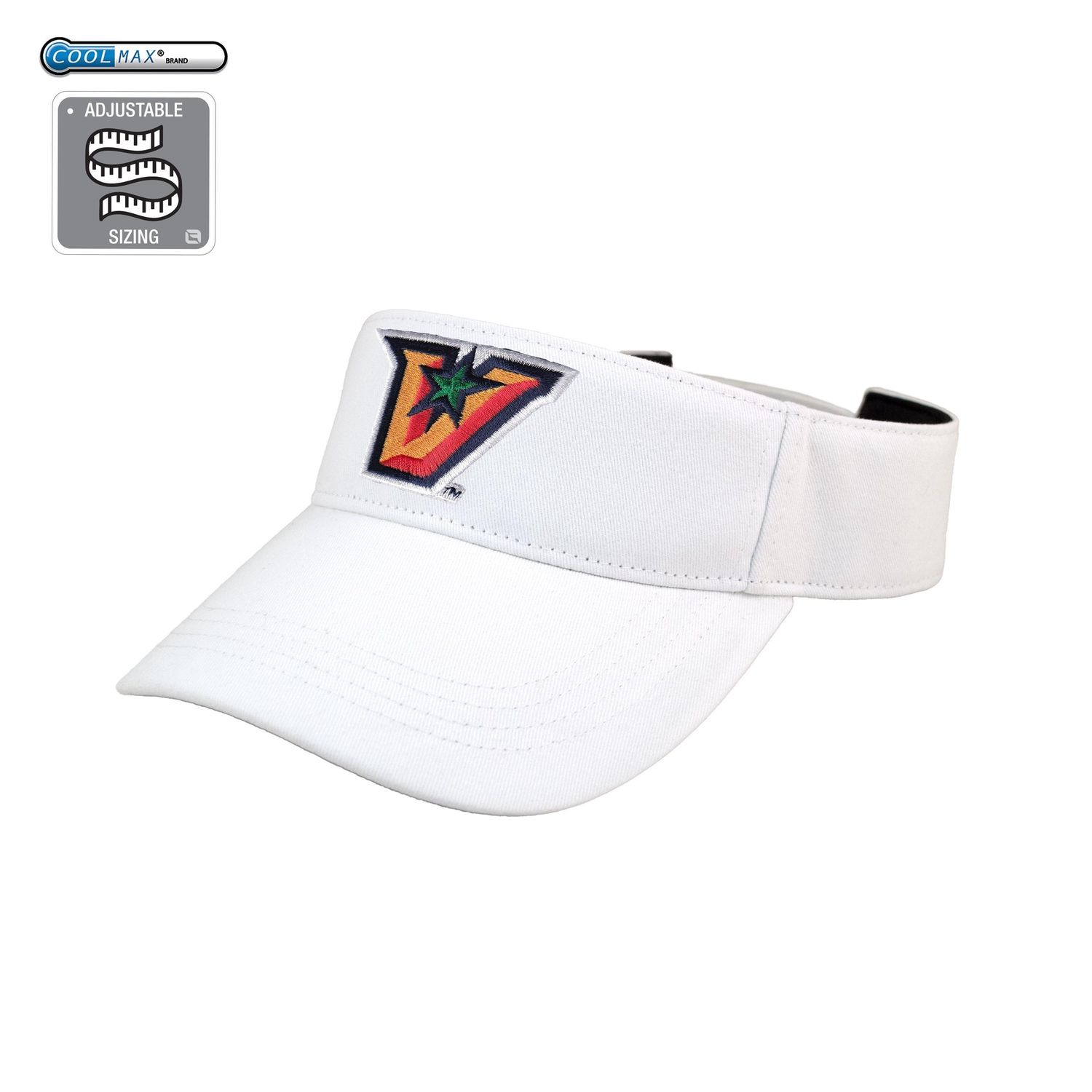 &quot;V&quot; Washed Cotton Visor - WHITE