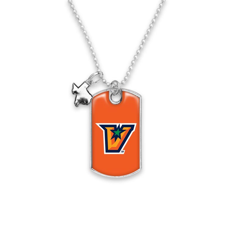 TX "V" Dog Tag Rearview Mirror Charm