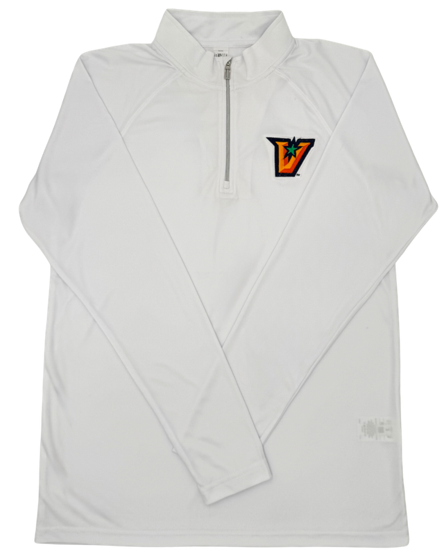 &quot;V&quot; 1/4 Zip Dri-Fit - White