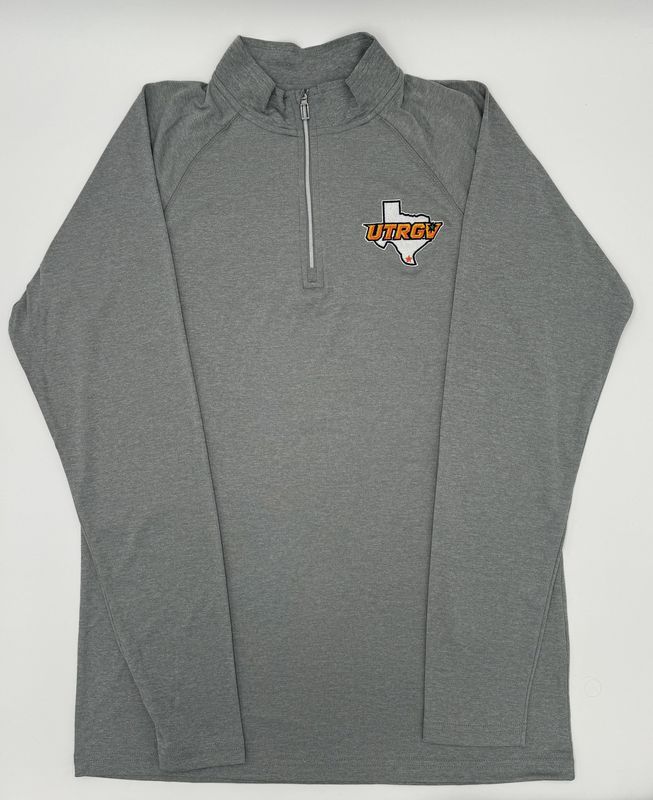 UTRGV/TX 1/4 Zip Dri-Fit - Heather Grey