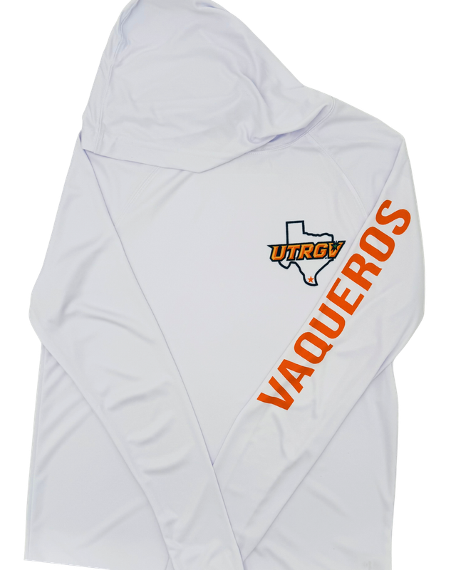 UTRGV/TX Chest Dri-Fit L/S Hoodie - WHITE