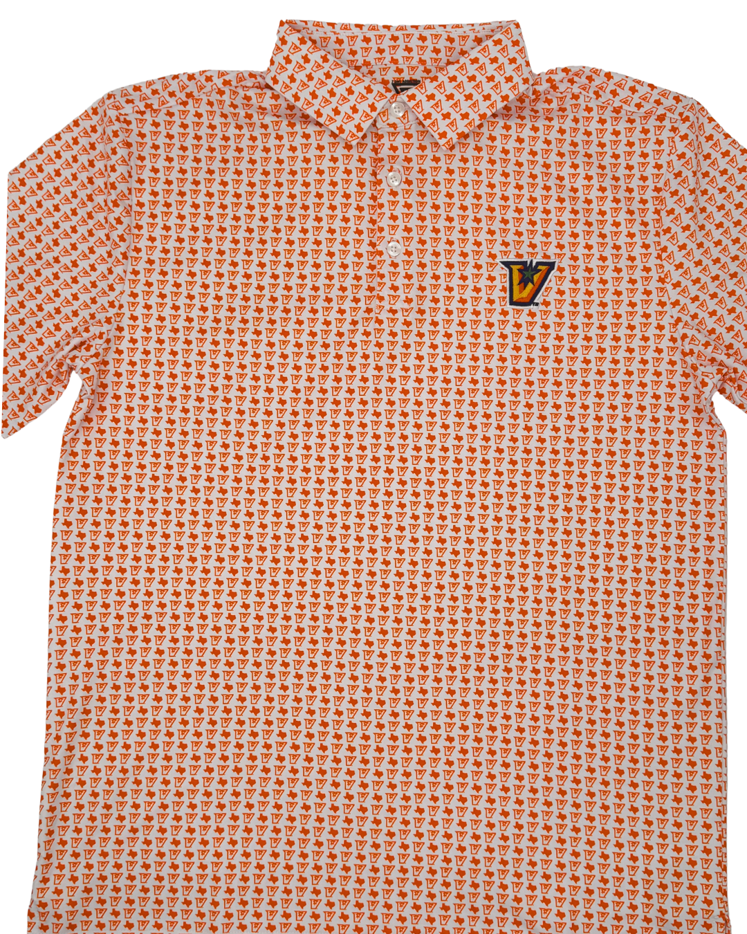 White &quot;V TX&quot; Sublimated Polo
