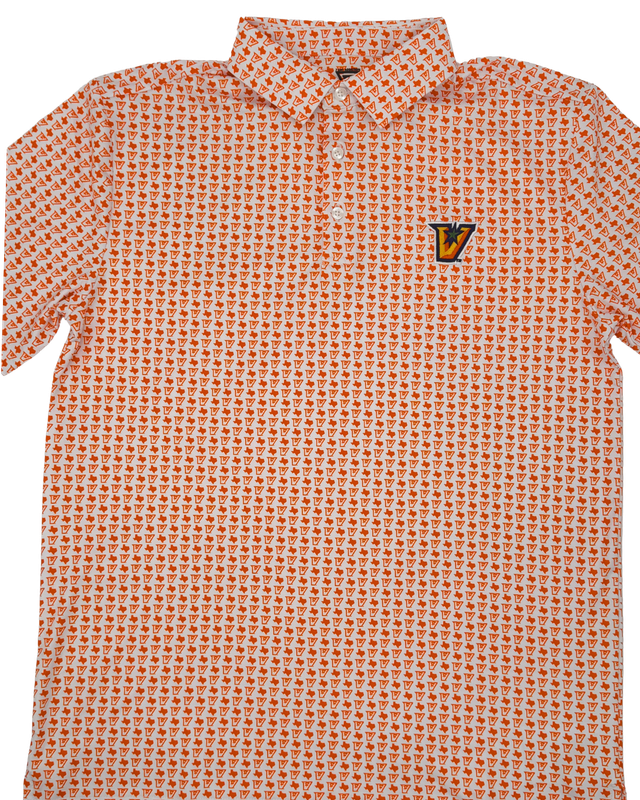 White &quot;V TX&quot; Sublimated Polo