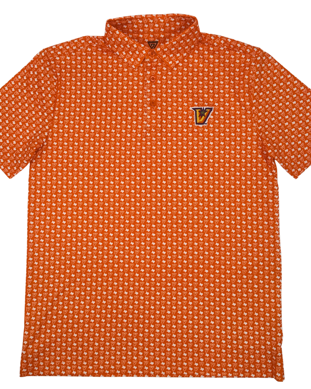 Orange &quot;V TX&quot; Sublimated Polo