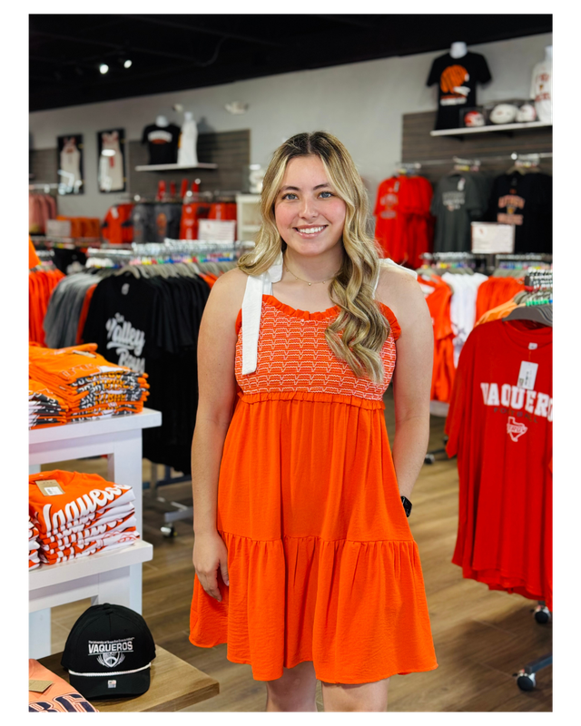 Shoulder Bow Smocked Dress