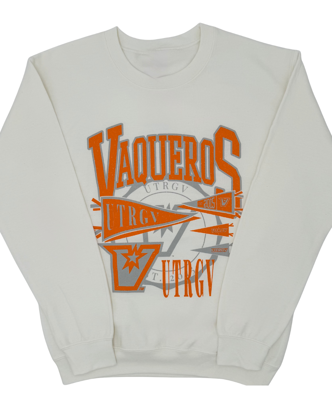 Vaqueros Flag Crewneck Sweatshirt - White