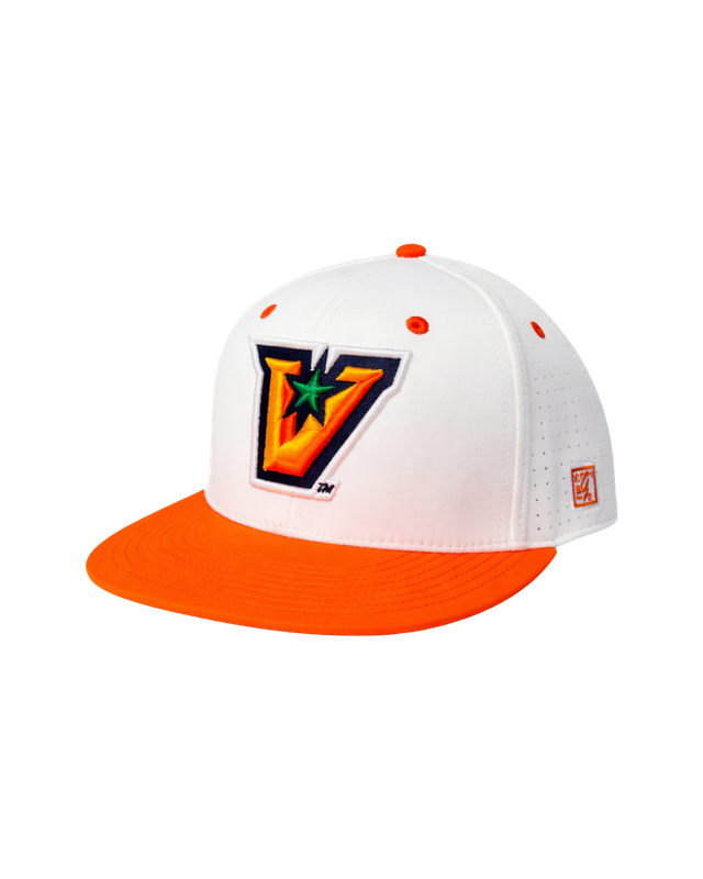 Puff "V" Logo  The Game Cap - Orange &amp; White