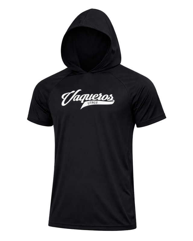 YOUTH Vaqueros UTRGV Script  Short Sleeve Hoodie - Black