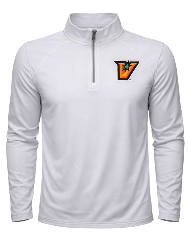 "V" 1/4 Zip Dri-Fit - White