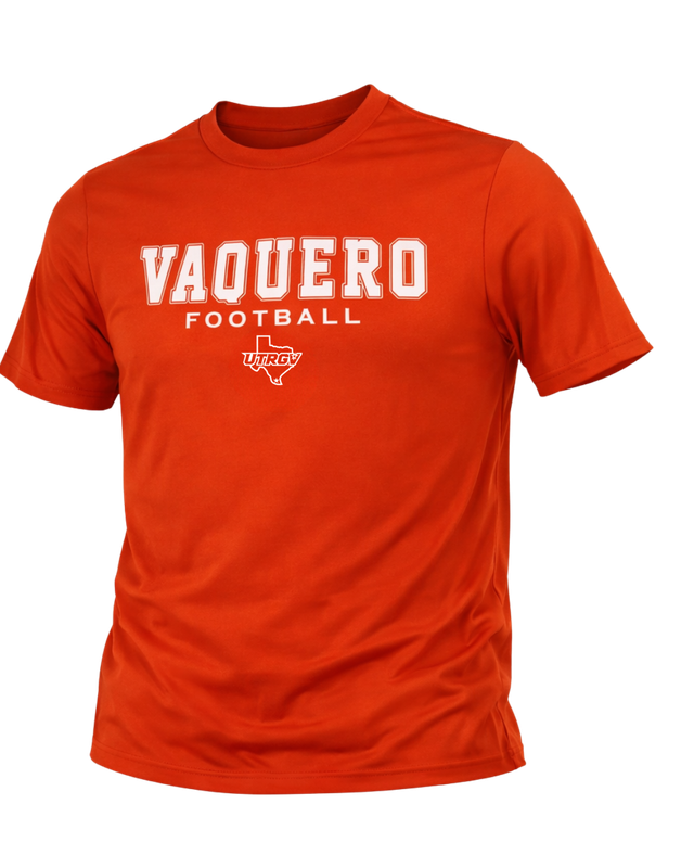 Vaquero Football Short Sleeve DriFit - Orange