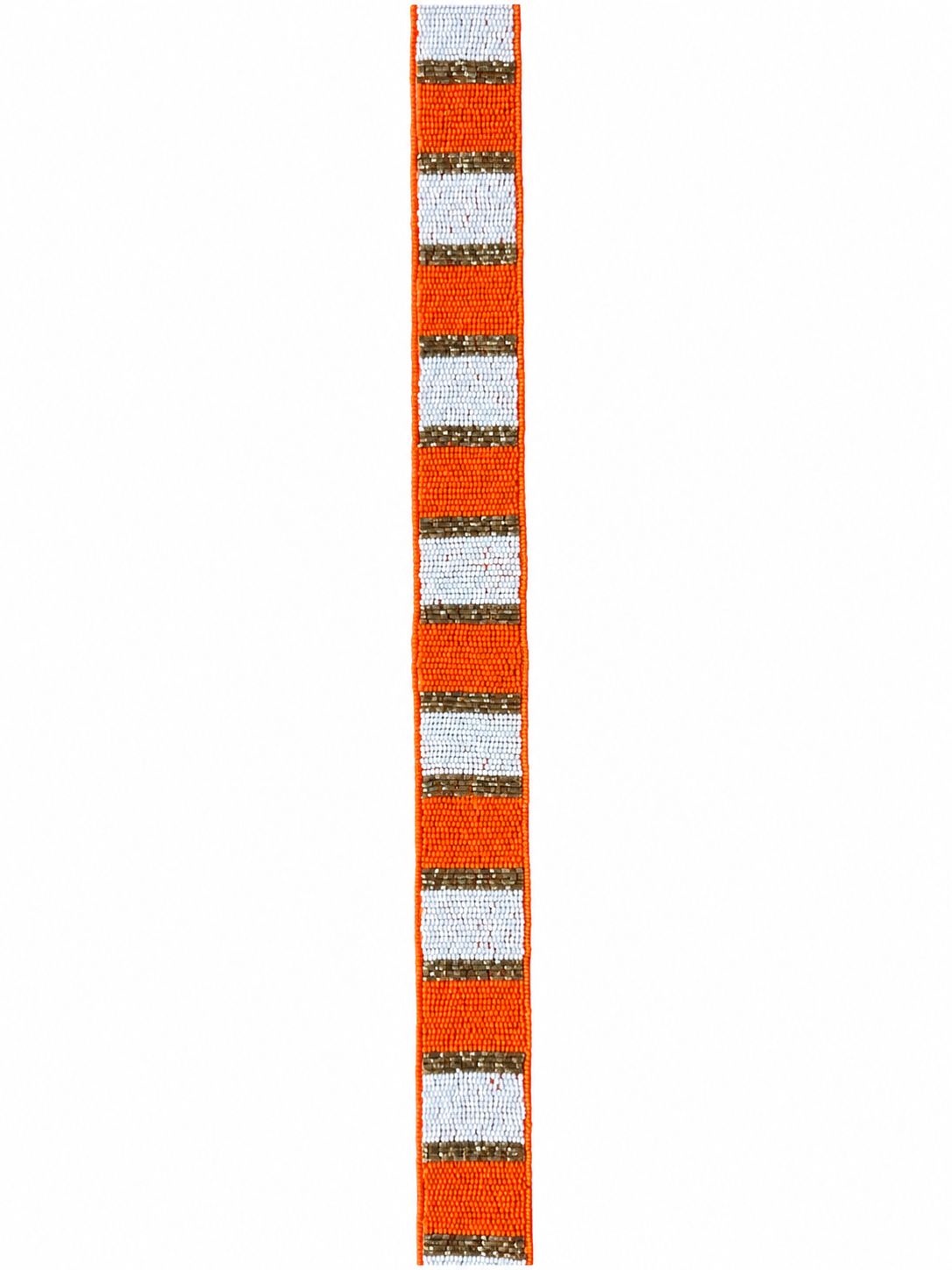 Orange/Gold/White Beaded Bag Strap