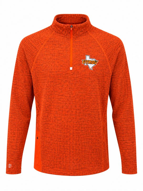 Lightweight 1/4 Zip Pullover  -Orange Heather