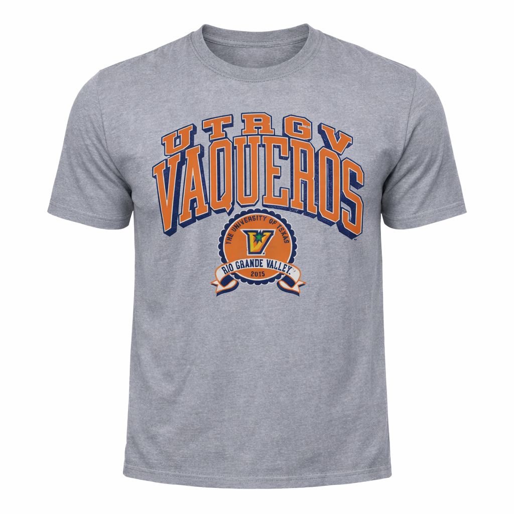 UTRGV Vaqueros Seal Ringspun T-Shirt-Steel Grey