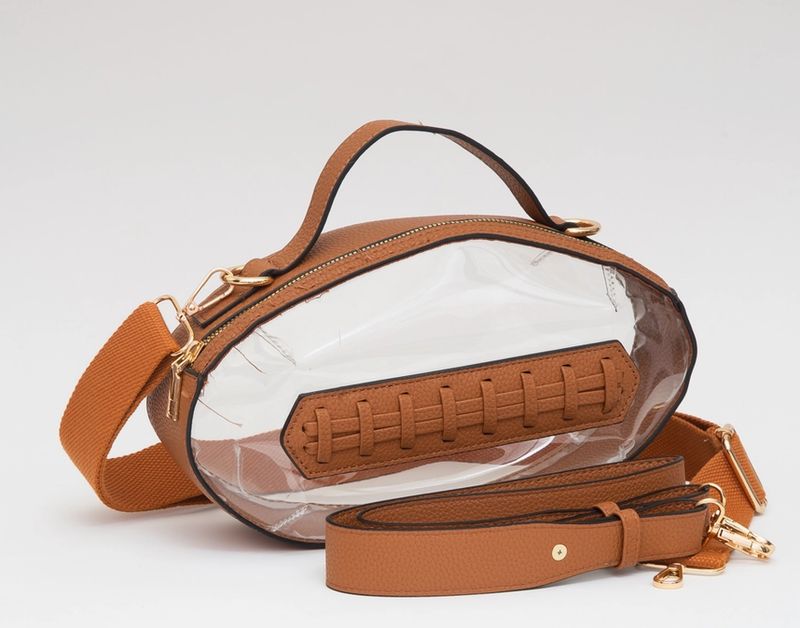 Game Day Football Clear Bag - Brown