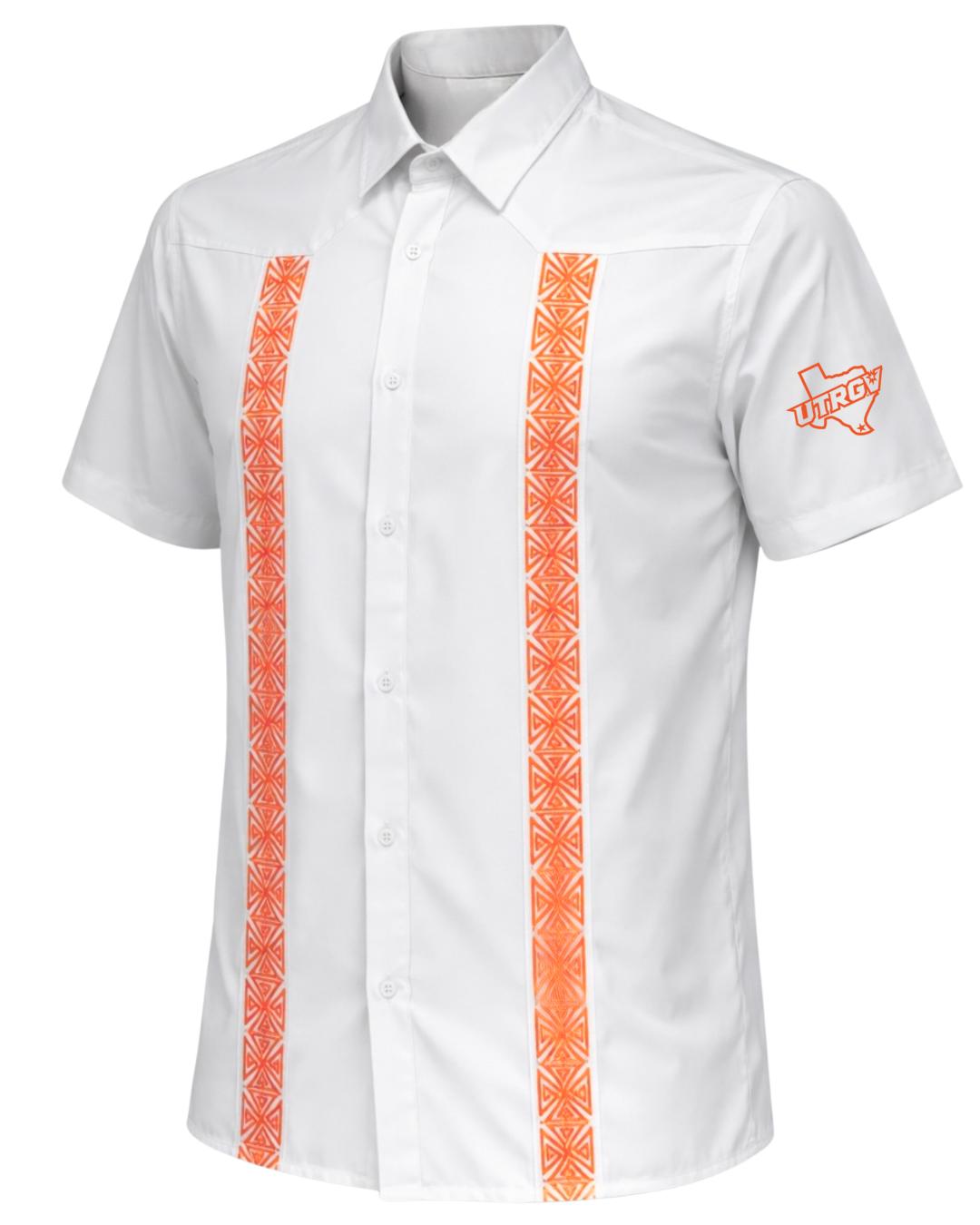 UTRGV Guayabetta Shirts- White w/ Orange