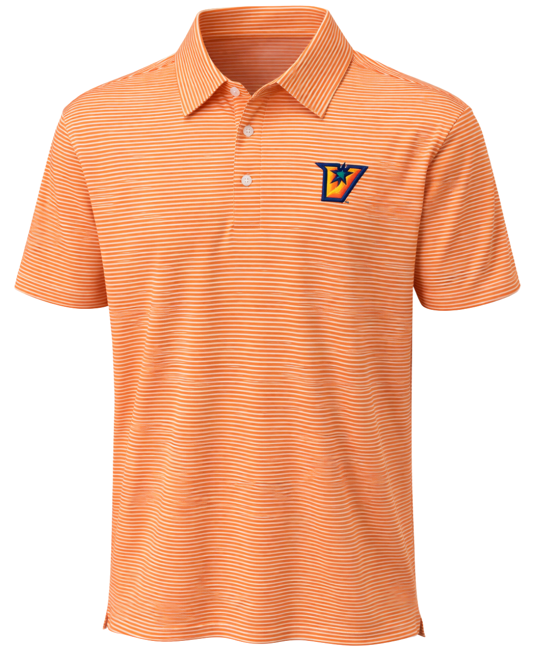 Men's V Striped Polo - Orange