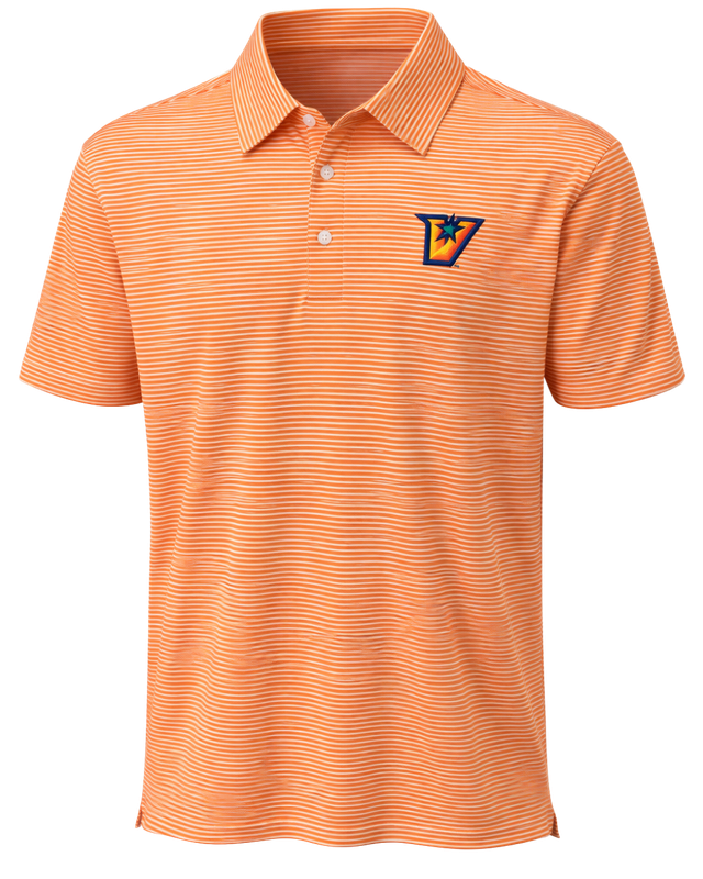 Men's V Striped Polo - Orange