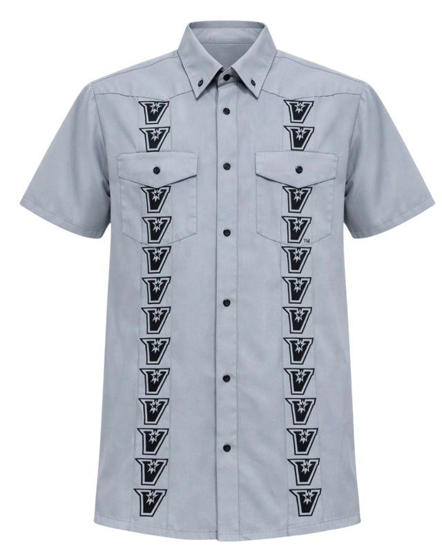 "V" Guayabetta Shirts- Charcoal/Black