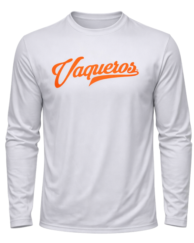 Vaqueros Script Dri Fit  Long Sleeve - White