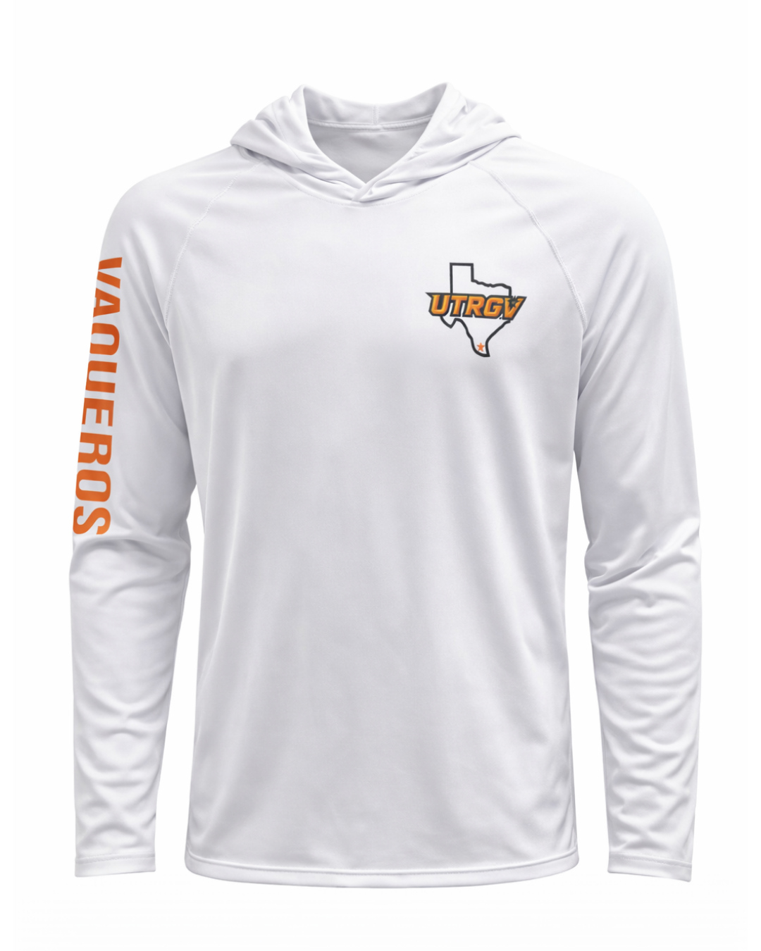 UTRGV/TX Chest Dri-Fit L/S Hoodie - WHITE