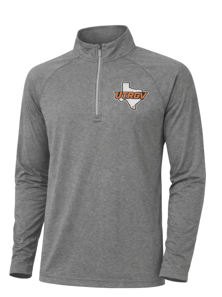 UTRGV/TX 1/4 Zip Dri-Fit - Heather Grey