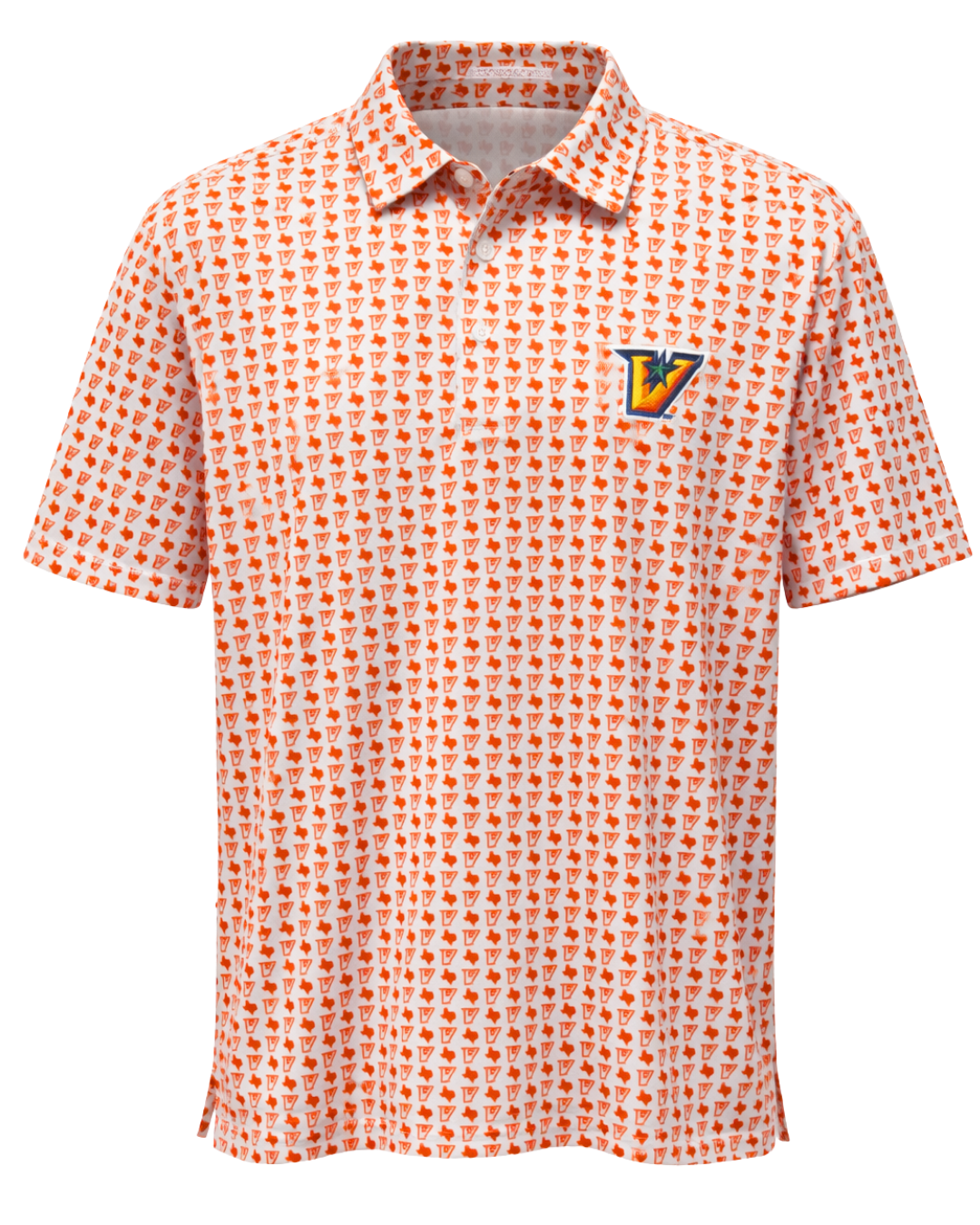 White "V TX" Sublimated Polo