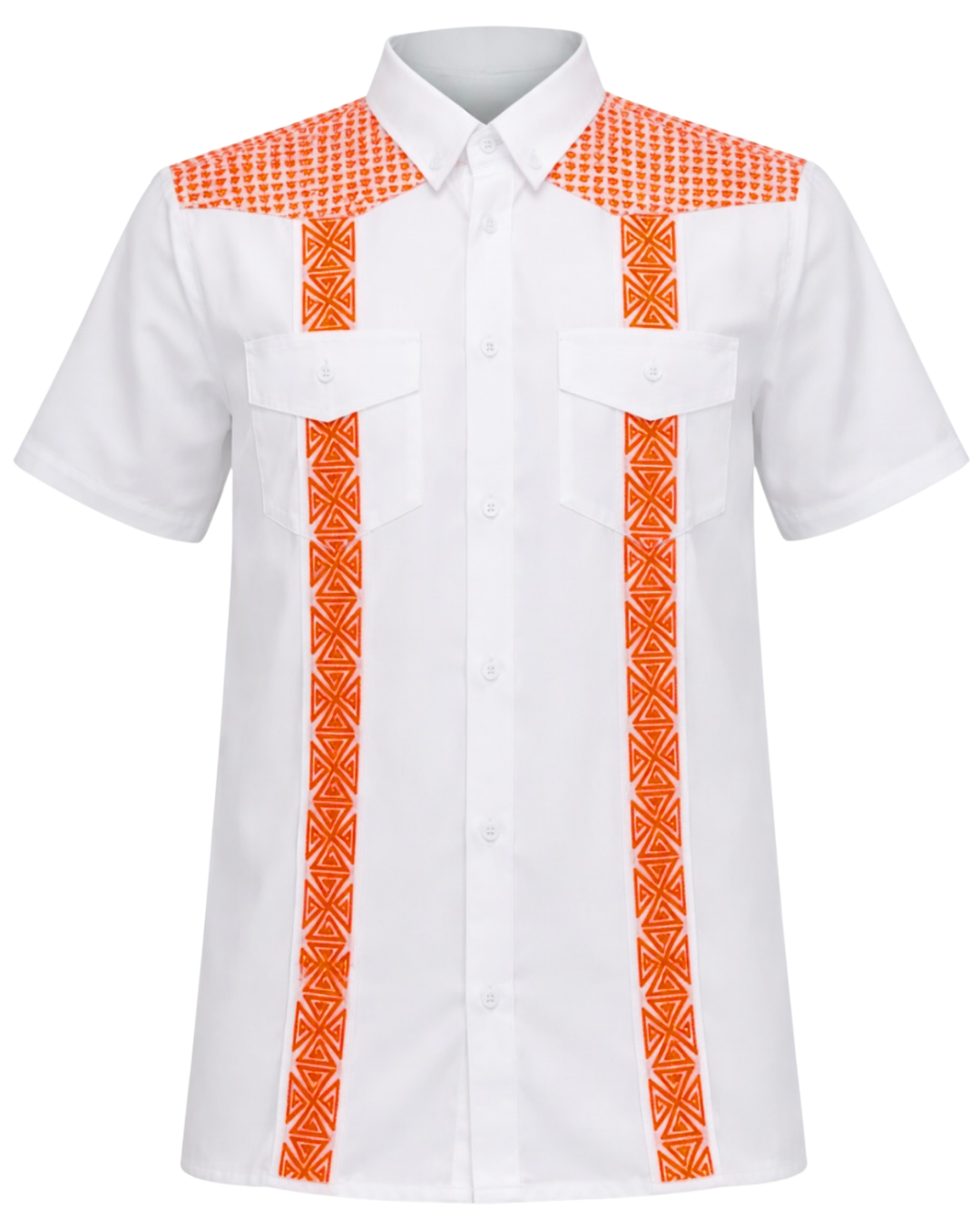 White Guayabetta w/ Orange Sub Panel