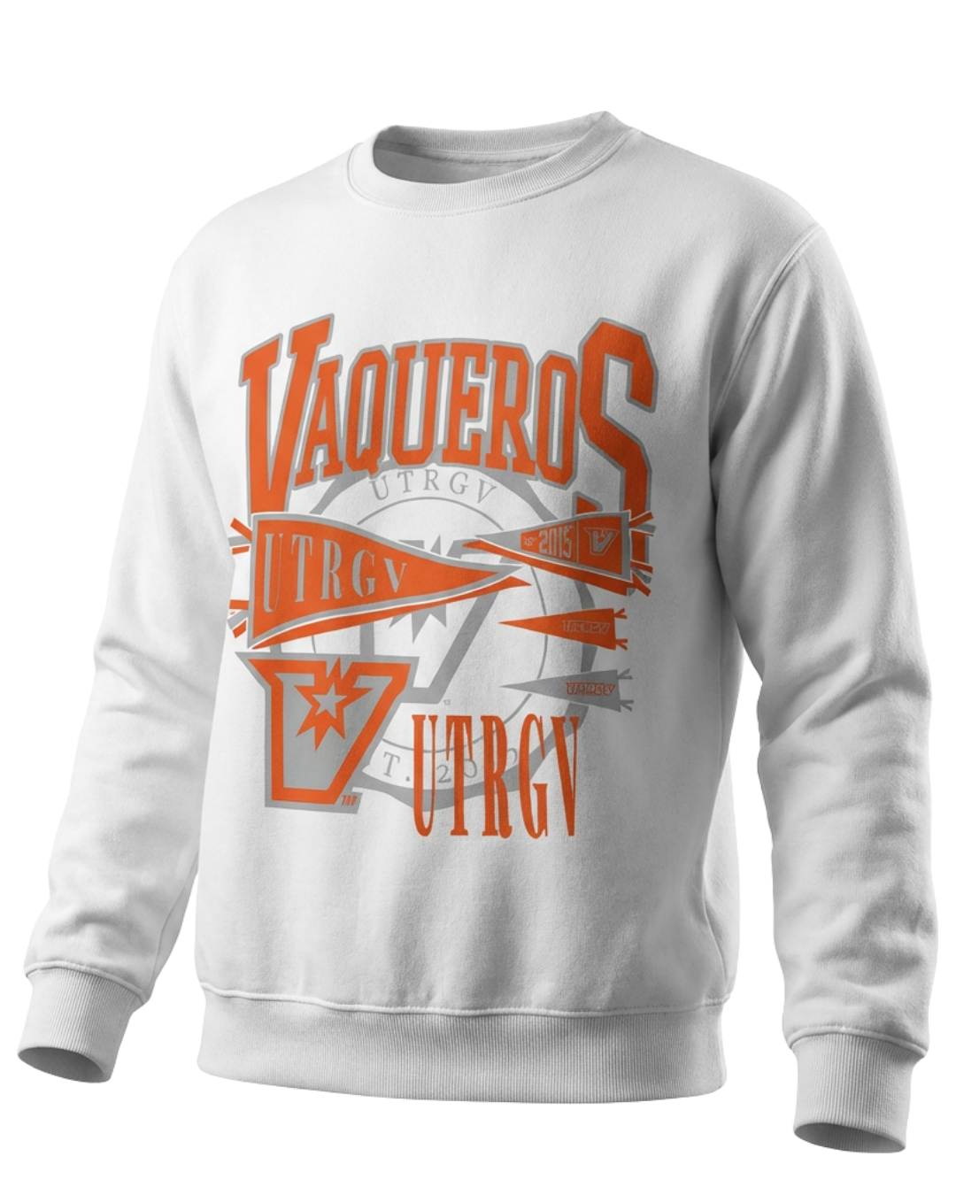 Vaqueros Flag Crewneck Sweatshirt - White
