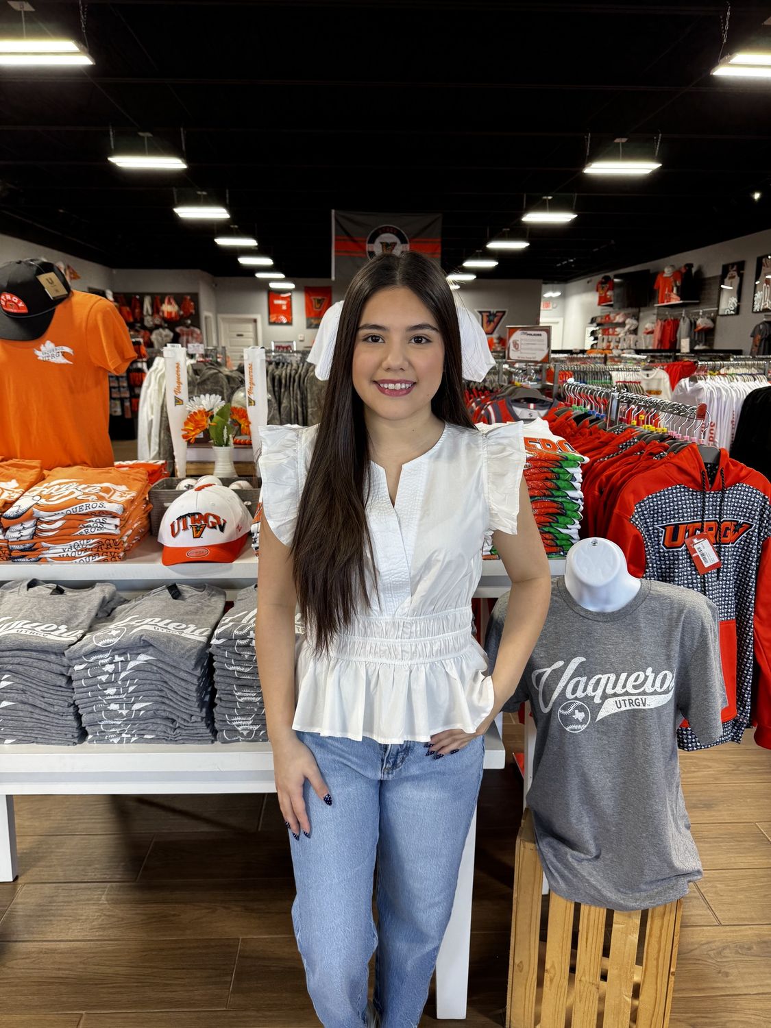 Ruffled Sleeve V-Neck Top