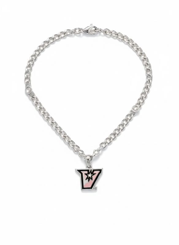 "V" Lydia Silver Charm Necklace