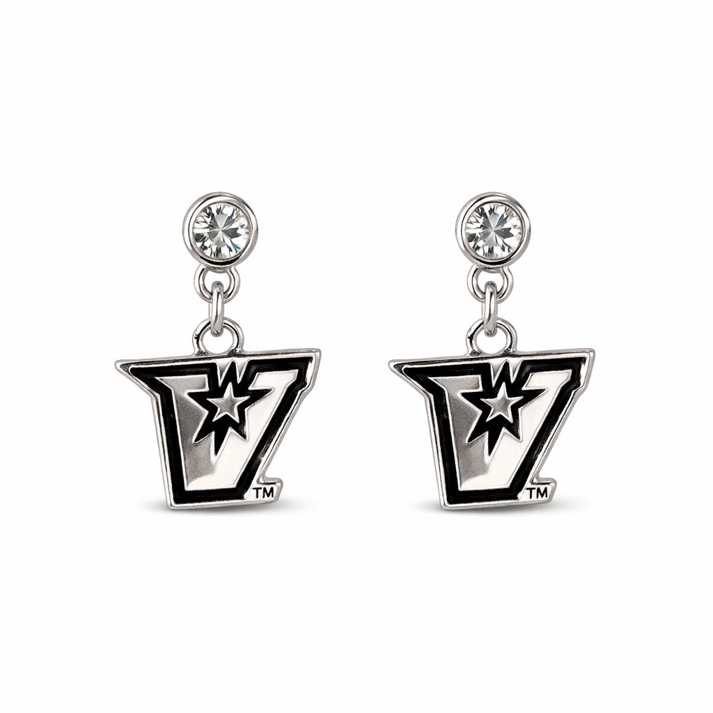 "V" Lydia Silver Post Back Earrings