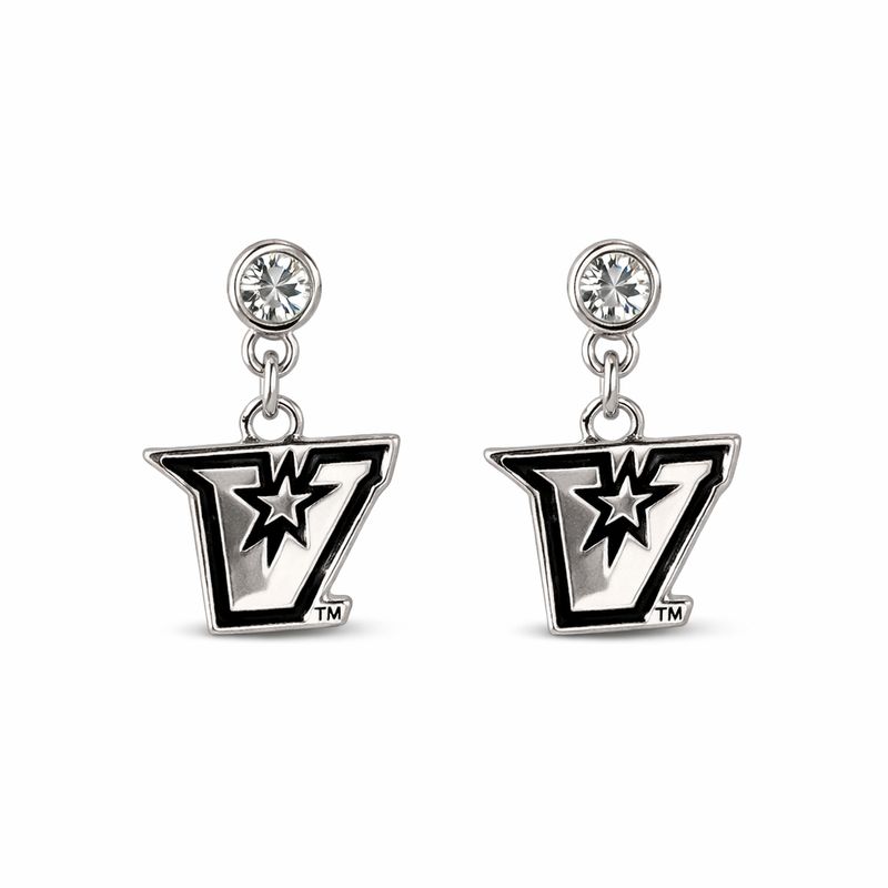 "V" Lydia Silver Post Back Earrings