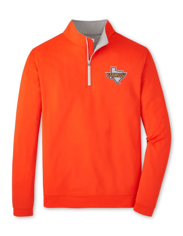 Peter Millar Perth Stretch Quarter Zip - Orange