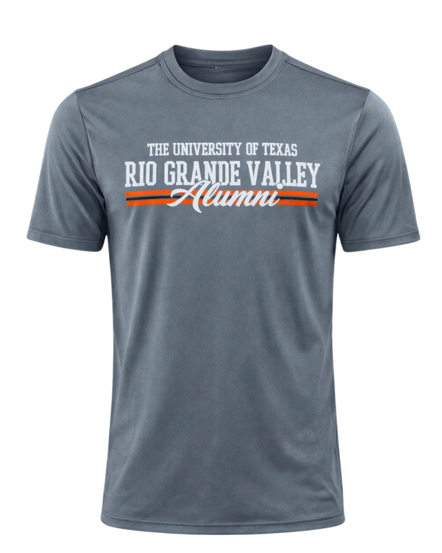 UTRGV Striped Alumni Dri Fit T-Shirt - Charcoal Grey