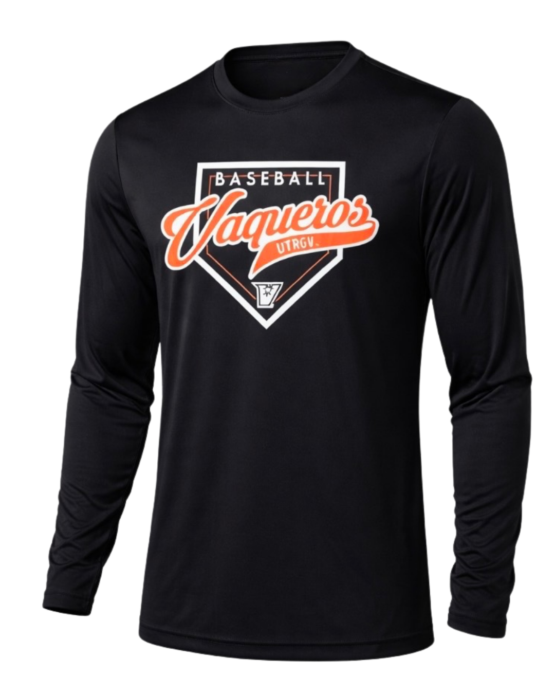 Vaqueros Baseball Script w/ Base LONG Sleeve - Black