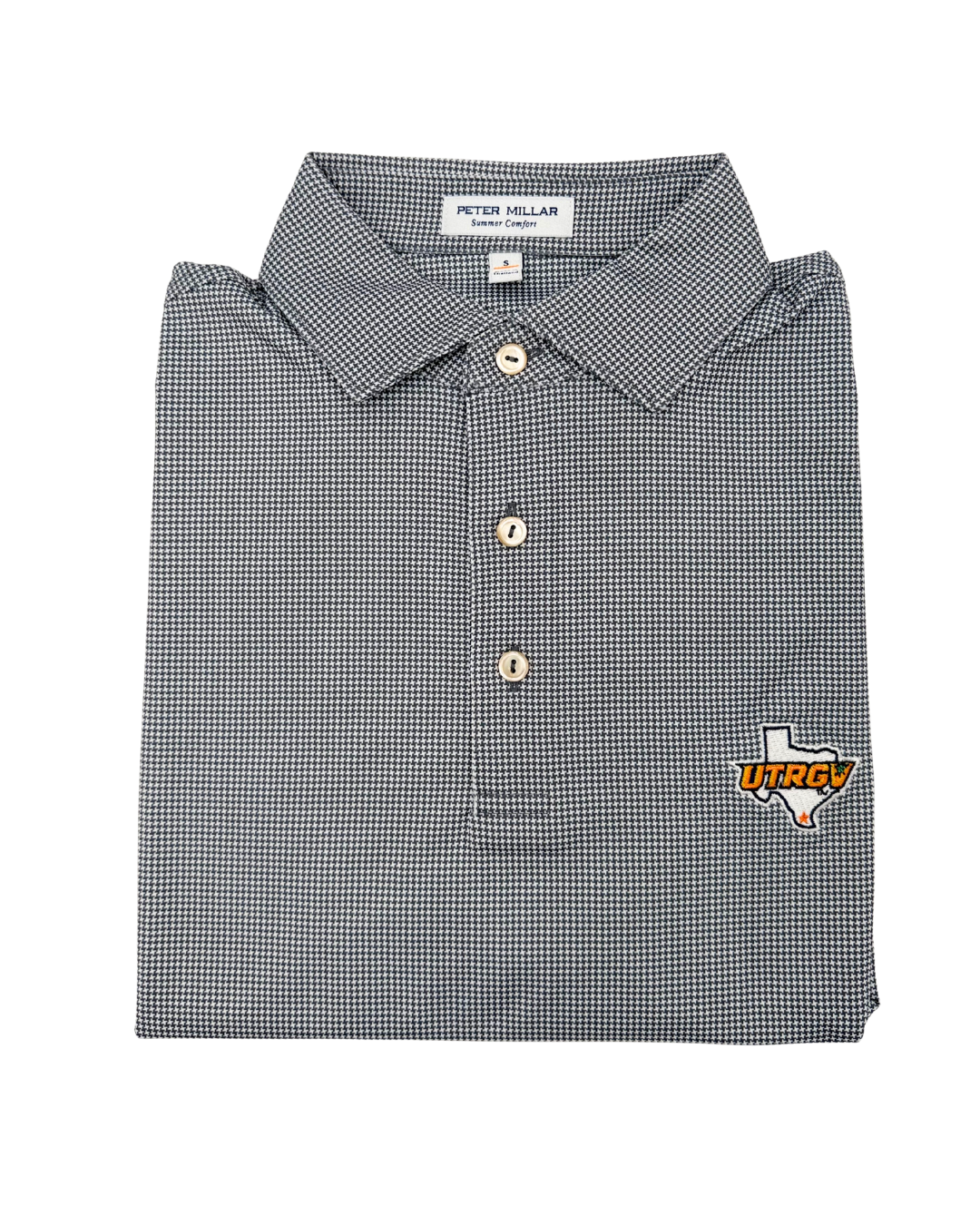 Peter Millar Border Print Performance Jersey Polo - Iron