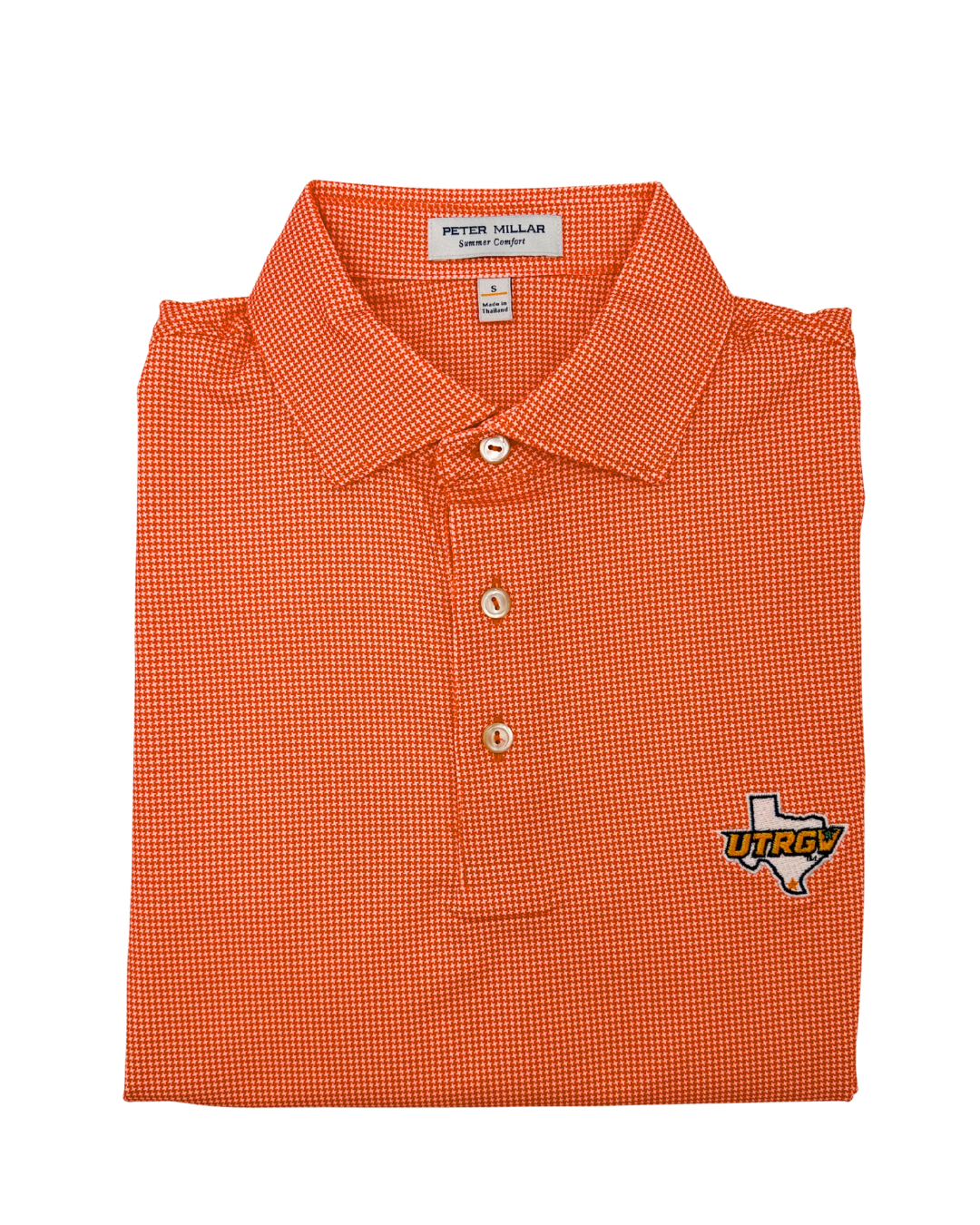 Peter Millar Border Print Performance Jersey Polo - Orange