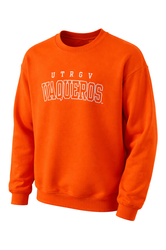 UTRGV Vaqueros Embroidered Crewneck - Orange